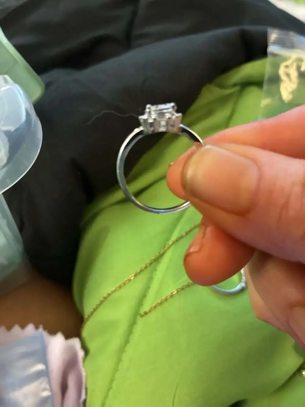 Round Cut Halo Cubic Zirconia Engagement Ring